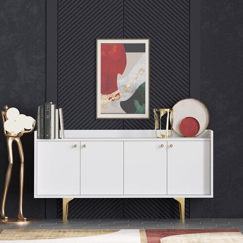 Hanah home komoda serena whitegold console Cene