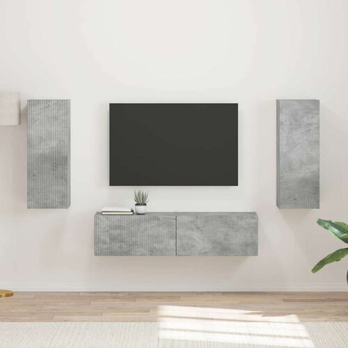  Komplet TV omaric 2 pcs Betonsko siva Konstruiran les, (5000132415) Cene