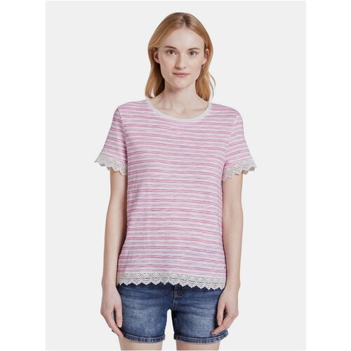 Tom Tailor Pink women&amp;#039;s striped t-shirt Denim - Women Slike