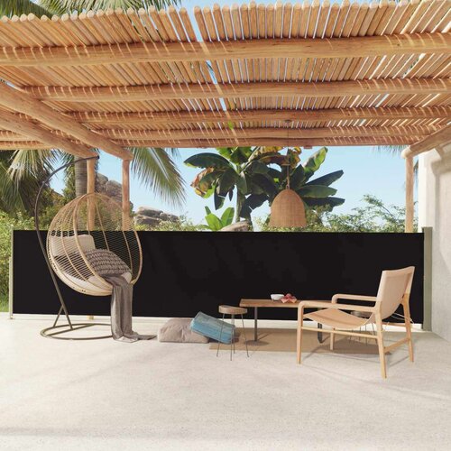 vidaXL Uvlačiva bočna tenda za terasu 117 x 600 cm crna Cene