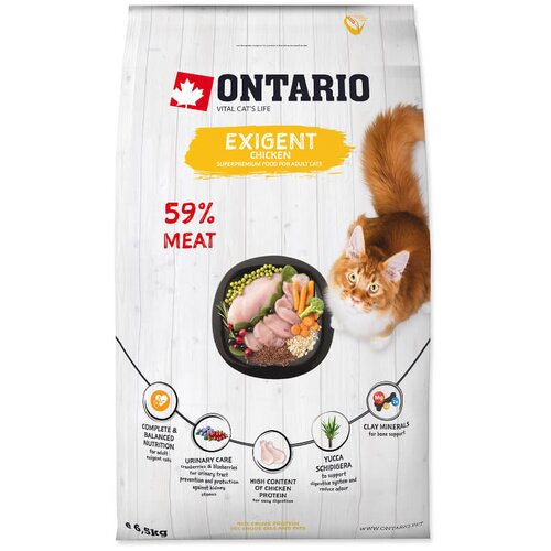 Ontario Cat Exigent, za izbirčne mačke - pi&scaron;čanec 6,5 kg Cene