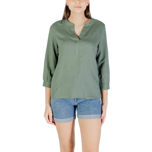 Street One Topi & Bluze sol_splitneck blouse 345391 Zelena Cene