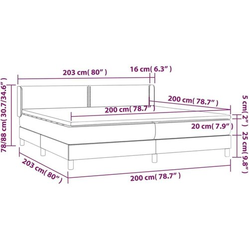  Krevet s oprugama i madracem crni 200x200 cm od umjetne kože Slike