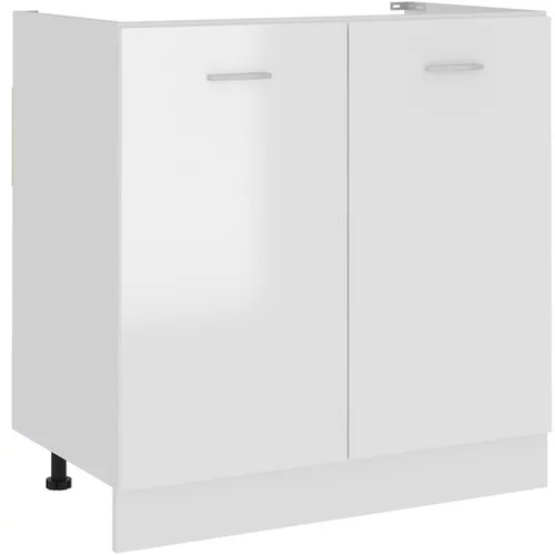  Spodnja omarica za umivalnik visok sijaj bela 80x46x81,5 cm