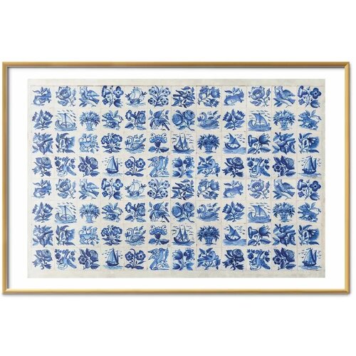  Plakat - Azulejos Tiles - traditional Portuguese ceramic tiles 60x40 Zlatni okvir s margom Slike