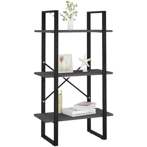 VidaXL Regal s policami siv 60x30x105 cm iverna plo&amp;scaron;ča Slike