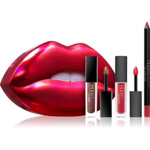 Huda Beauty Contour & Strobe Lip Set darilni set odtenek Heartbreaker nad Shameless 3 kos Cene