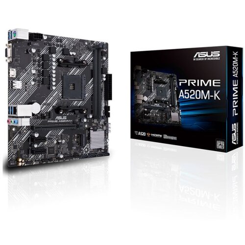 Asus MB PRIME A520M-K AMD A520, AM4, 2xDDR4... Slike