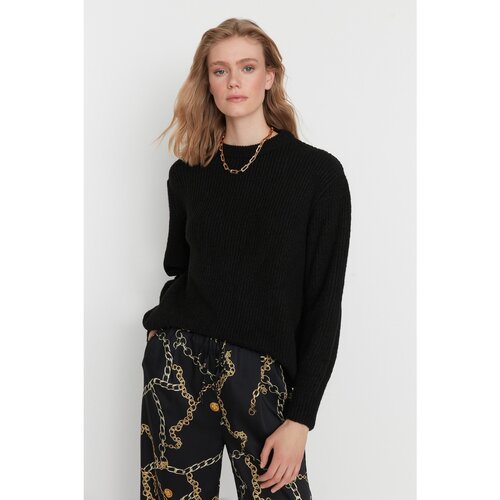 Trendyol Black Crew Neck Knitwear Sweater Slike
