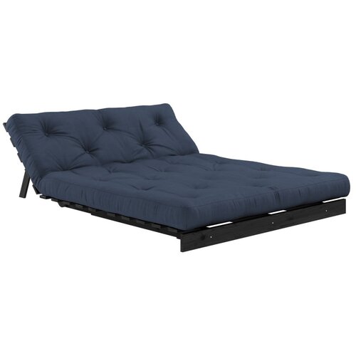 Karup Design Temno modra raztegljiva sedežna garnitura 140 cm Roots Black Night &amp;ndash; Slike