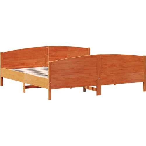 VidaXL Okvir kreveta s uzglavljem vo&amp;scaron;tano smeđi 200x200 cm od borovine Slike