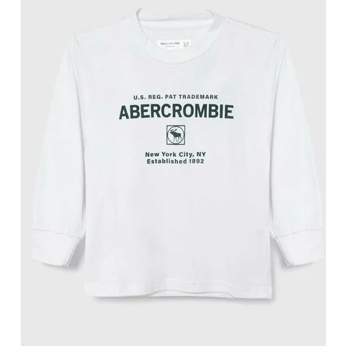 Abercrombie & Fitch Dječja majica dugih rukava boja: bijela, s tiskom