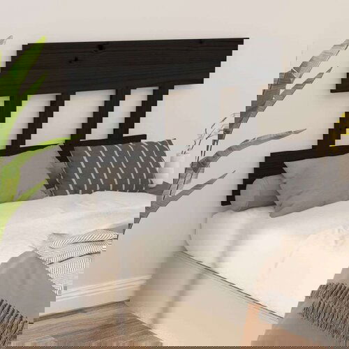  Posteljno vzglavje črno 93,5x3x81 cm trdna borovina, (20645097) Cene