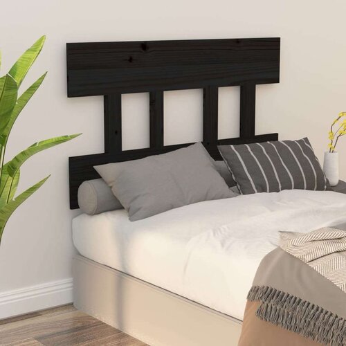  Uzglavlje za krevet crno 93 5 x 3 x 81 cm od masivne borovine Slike