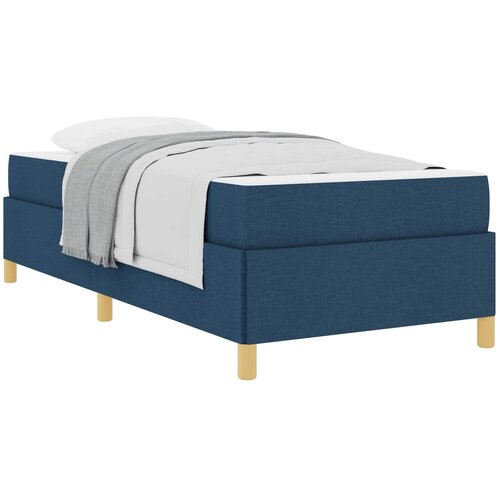 vidaXL Konstrukcija postelje z vzmetnico Modra 100 x 200 cm blago, (5000123935) Cene