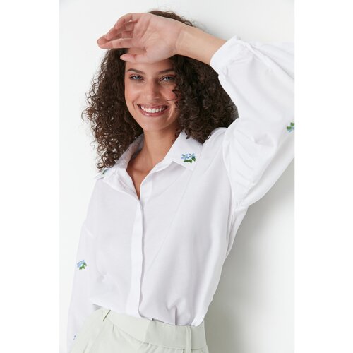 Trendyol Ecru Sleeve Detailed Shirt Slike