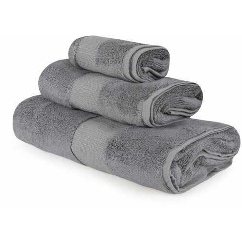 Lessentiel Maison valencia set - dark grey dark grey towel set (3 pieces) Cene