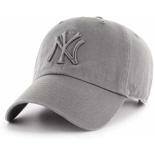 47 Brand Bombažna bejzbolska kapa MLB New York Yankees siva barva