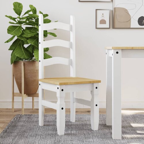 Furnova Jedilni stoli 2 kosa Corona beli 42x47x107 cm trdna borovina, (21929372) Slike