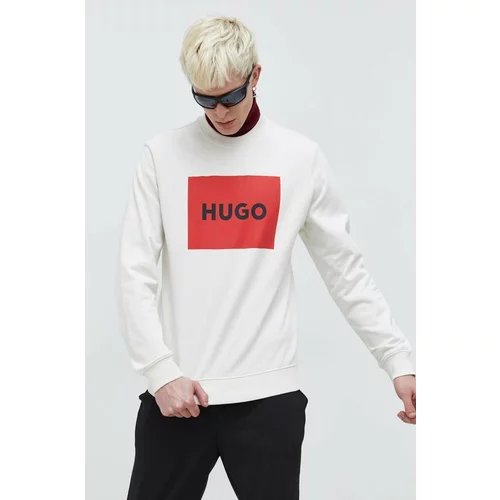 Hugo Bombažen pulover moška, bela barva
