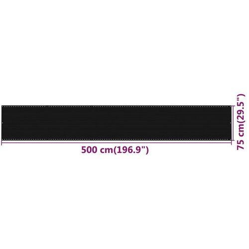  zastor crni 75 x 500 cm HDPE Slike