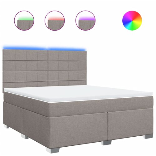 vidaXL Box spring postelja z vzmetnico taupe 180x200 cm blago, (21321216) Cene