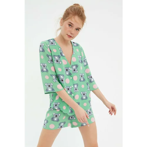 Trendyol Pajama Set - Multi-color - With Slogan