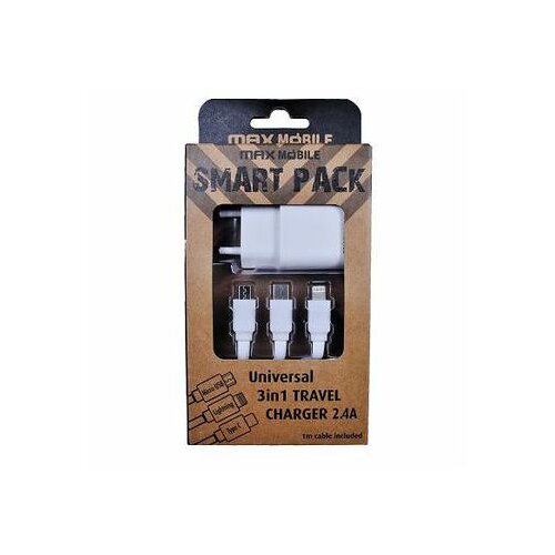 Smart Pack KUĆNI ADAPTER USB TR-219 2.4A+3U1 KABEL Slike