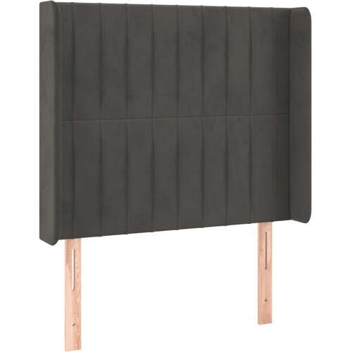 Maison Chic Vzglavna omarica - Nočna omarica - Posteljna omarica z u&amp;scaron;esi temno sivo 93x16x118/128 cm žamet, (21708845) Slike