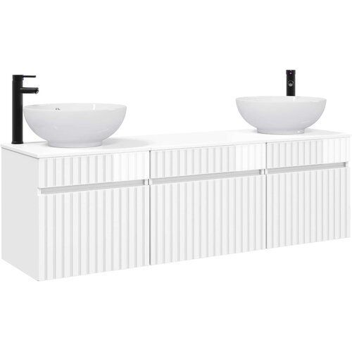  Set ormarića za kupaonicu 3 kom. Bijela visokog sjaja 49 x 44,5 x 66,5 cm Slike