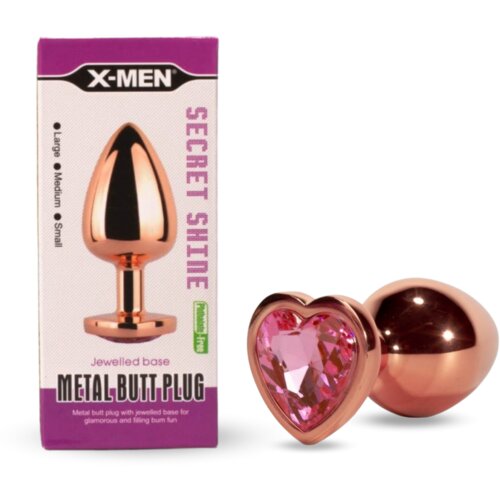 X-Men Analni Čep Secret Shine Rose Gold Heart (l) Cene