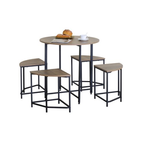 Master Stol+4 stolice 80x75 / 38x38x45cm YZ8075/YZ383845 tamni hrast Cijene