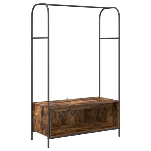 VidaXL Garderobna omara z policami Dimljen hrast 100x44x160 cm Slike