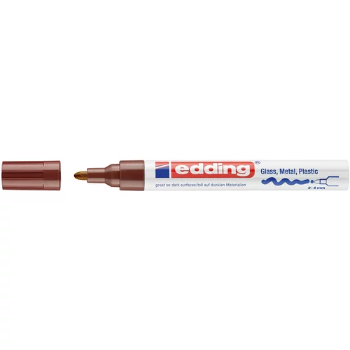Edding marker z lakom EDE750007 E-750, 2-4 mm, rjav 10 KOS