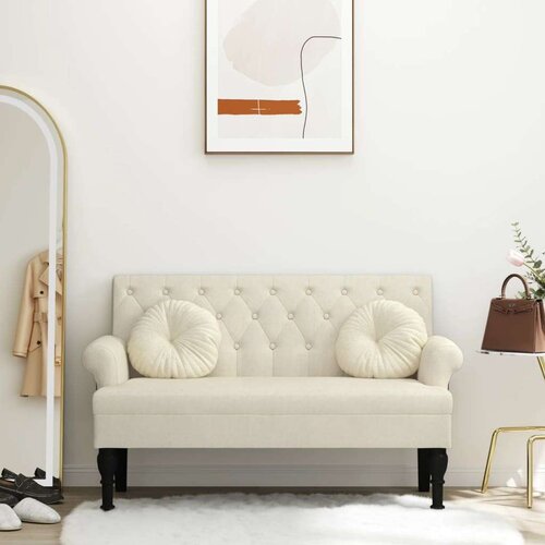  Klop z naslonom 120x62x75,5 cm laneno platno Cene