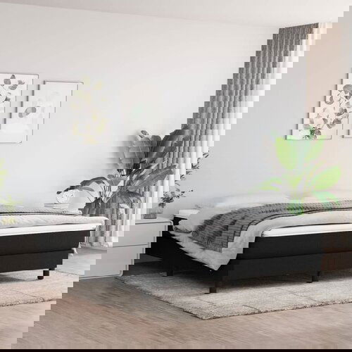 The Living Store Posteljni okvir črna 180x200 cm blago - Box Spring Posteljni Okvir, (21515594) Slike