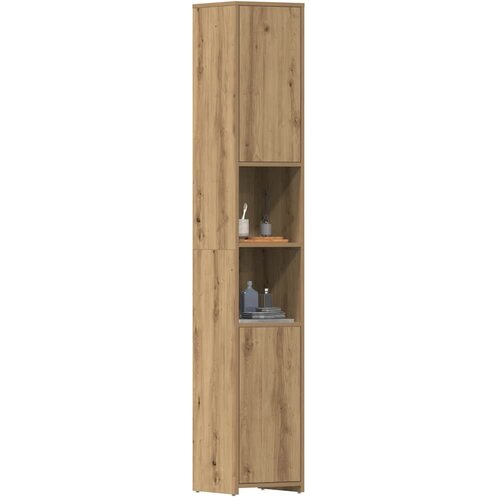 vidaXL Kopalniška omarica artisan hrast 30x30x183,5 cm inženirski les Cene