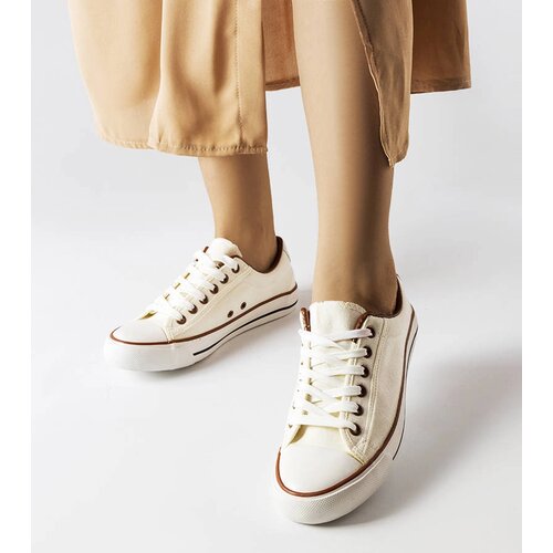 Gemre White Fabric Sneakers Mascherone Slike