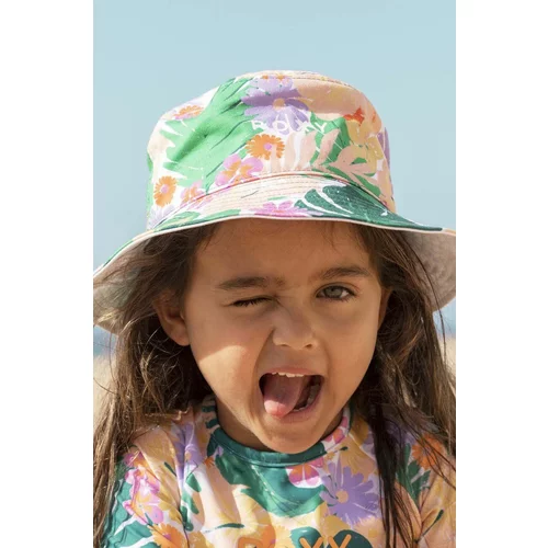 Roxy Otroški bombažni klobuk zelena barva