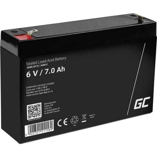 Green cell AGM12 svinčeni akumulator 6 v 7 ah svinčevo-gelni (&amp;scaron; x v x g) 151 x 100 x 35 mm plo&amp;scaron;čati vtič 4\,8 mm obstojnostni cikel\, brez vzdrževanja, (20438478) Slike