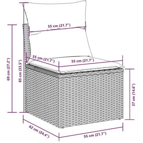 VidaXL 9-dijelni set vrtnih sofa od poliratana s jastucima svjetlosivi Slike