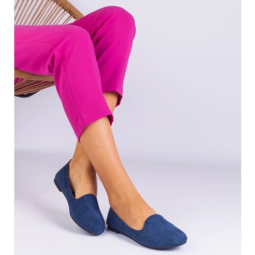 D/CEO marka niezdefiniowana Navy blue classic ballet flats made of eco-suede Valensia Slike