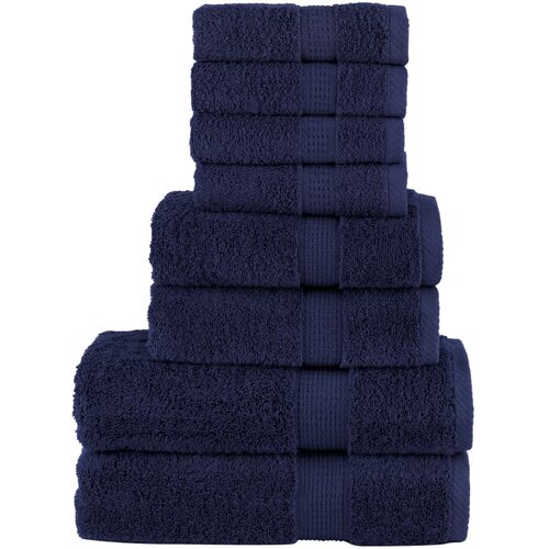 vidaXL 8-dijelni vrhunski set ručnika modri 600 gsm 100 % pamuk Cijene