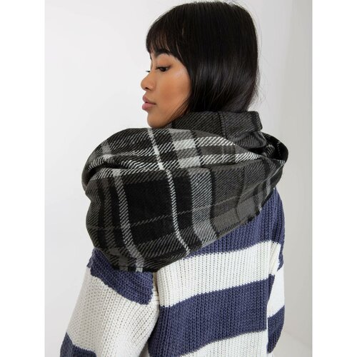 Fashion Hunters Women's black and white plaid winter scarf Slike