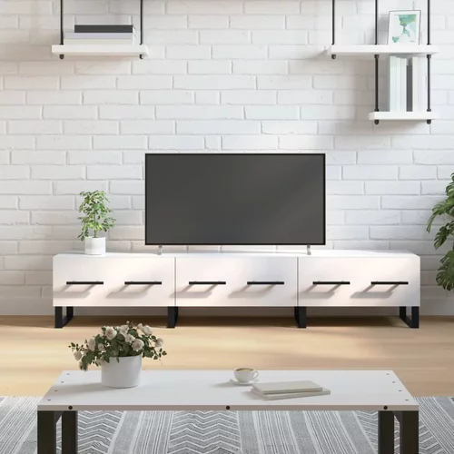 vidaXL TV omarica visok sijaj bela 150x36x30 cm inženirski les