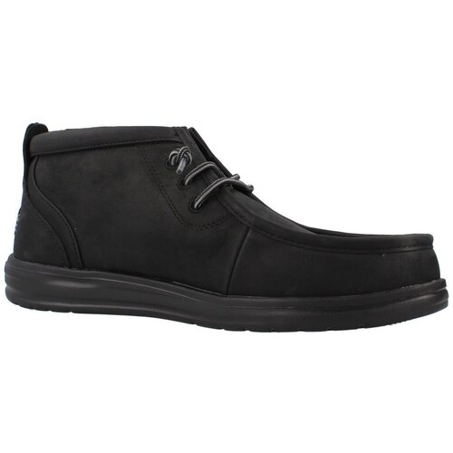 Hey Dude &amp;Scaron;kornji Hd45161 Wally Mid Gripr Leather Črna Slike