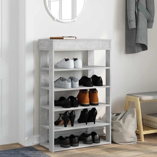  Stalak za cipele boja betona 60x30x98 cm konstruirano drvo Slike