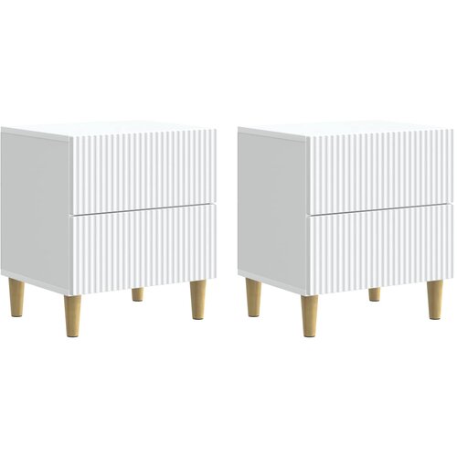  Noćni ormar 2 pcs Bijela 43 x 34,5 x 48 cm Konstruirano drvo Cene