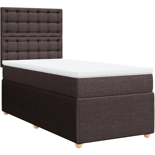 VidaXL Krevet s oprugama i madracem tamnosmeđi 80x200 cm od tkanine Slike