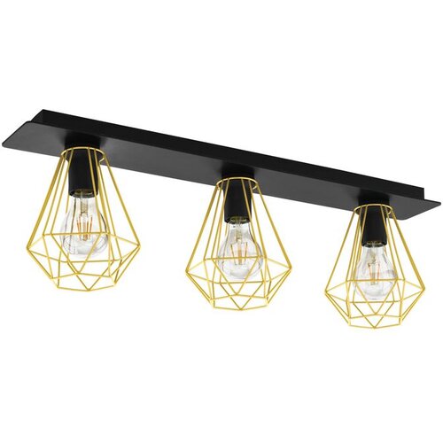 Eglo plafonjera TARBES 2 3xE27 77 cm crna mesing 43655 Slike